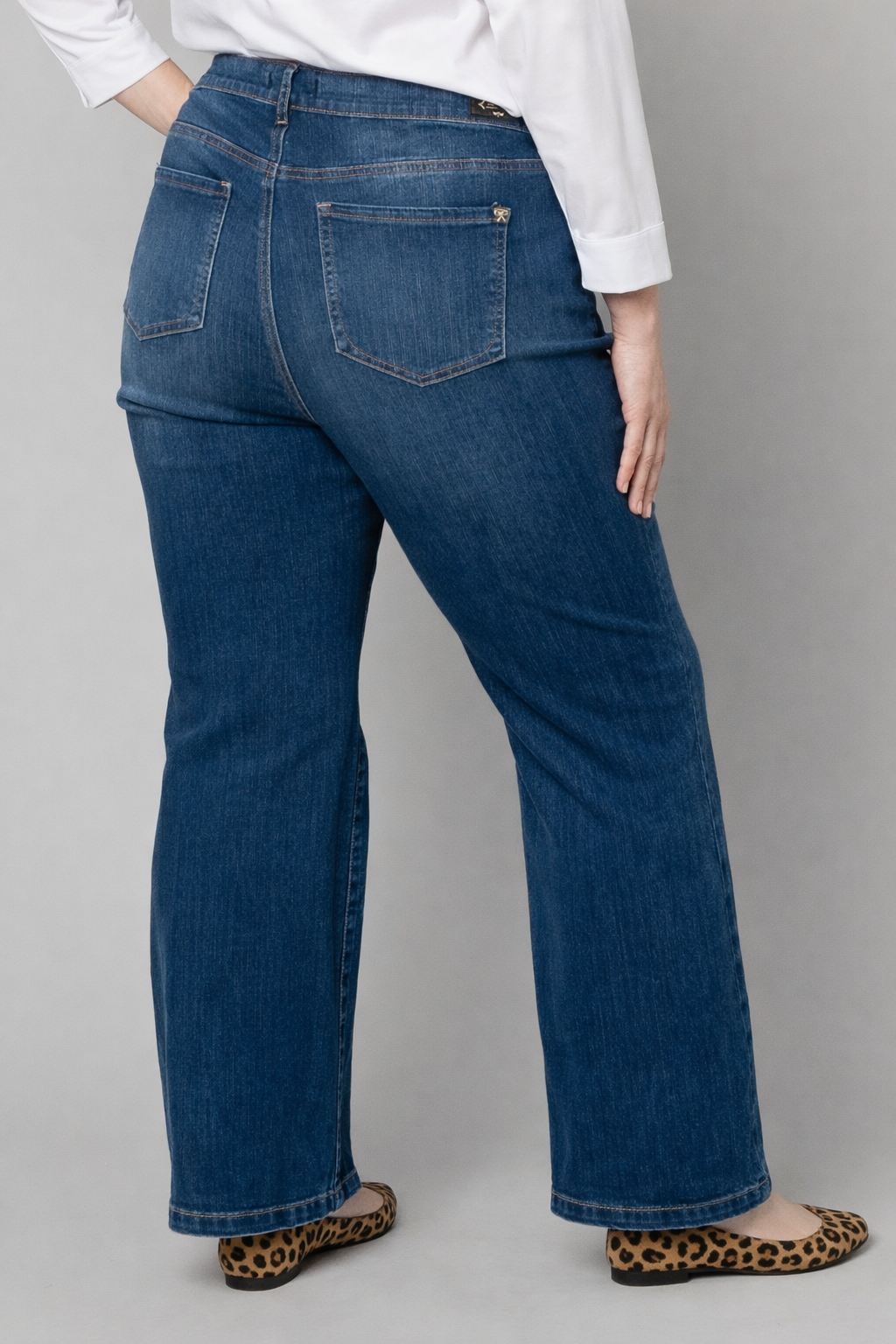Braided Waist Medium Wash Bootcut Jeans