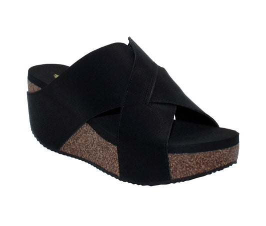 Firefly Black Criss-Cross Wedge