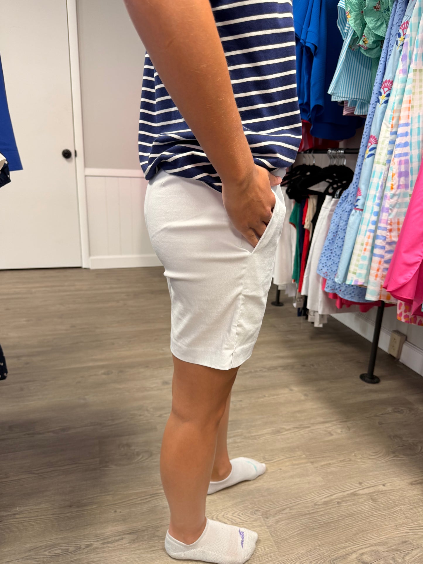 White Pull On Shorts