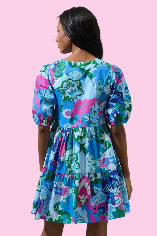 Lavera Blue Floral Maine Poplin Mini Dress