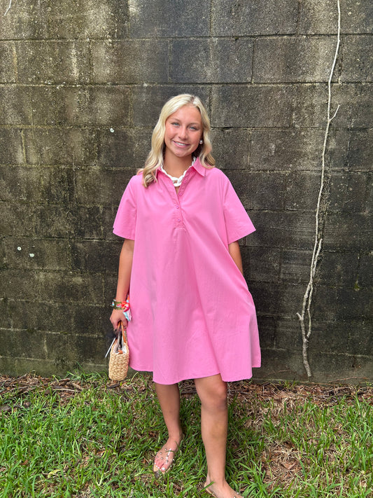 Azalea Pink Poplin Dress