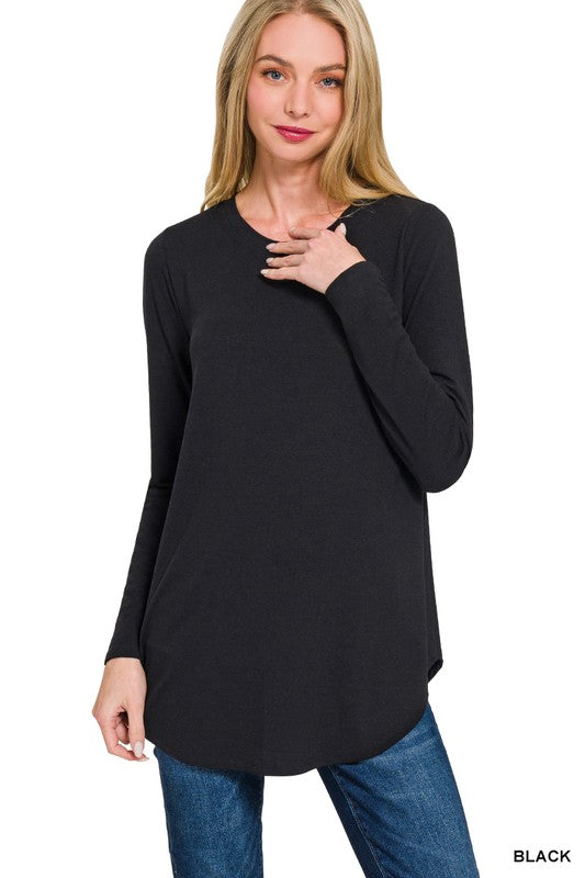Black L/S Round Neck Top