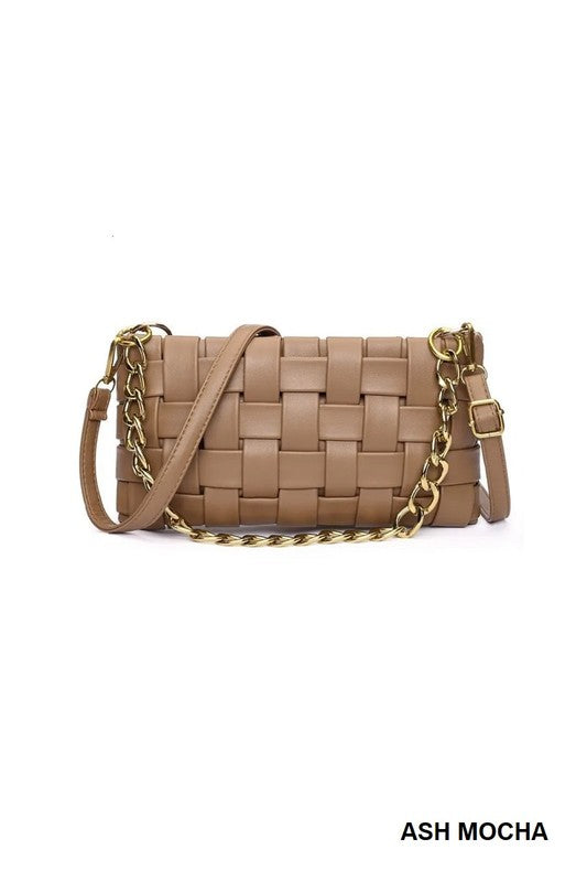 Mocha Woven Weaved Shoulder Bag