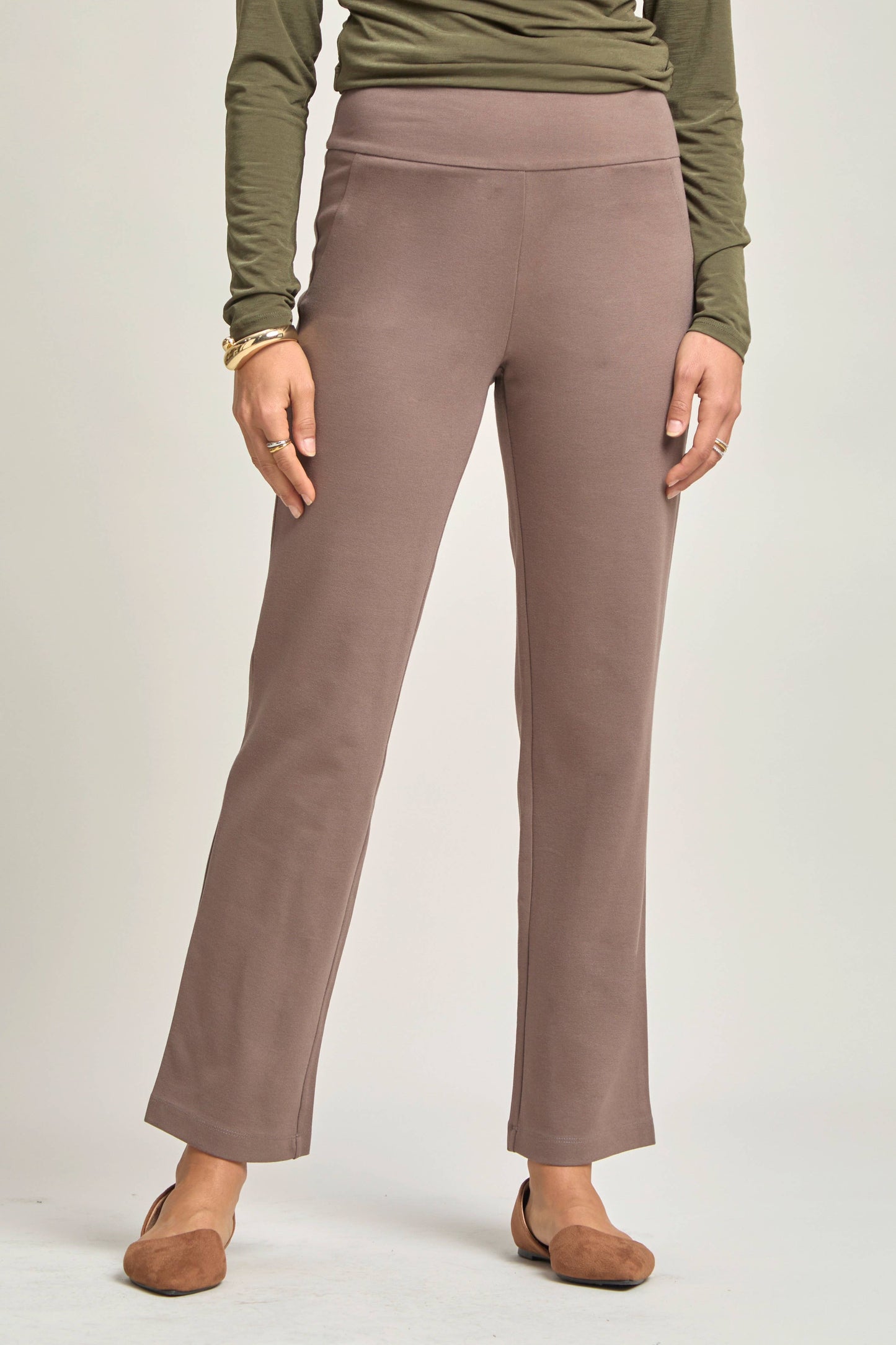 Dark Mocha Magic High Slim Straight Pants