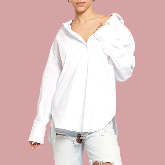 White Oversized L/S Top