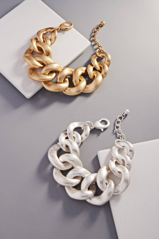 Gold Irregular Shaped Linked Bracelet