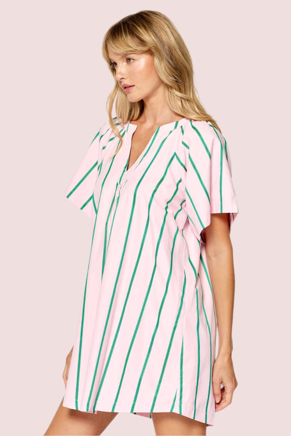 Palm Beach Pink and Green Stripe Dress