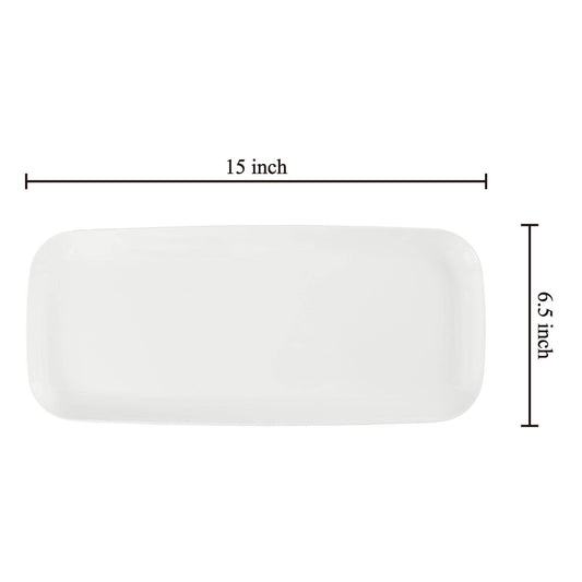 White 15" Melamine Rectangle Tray