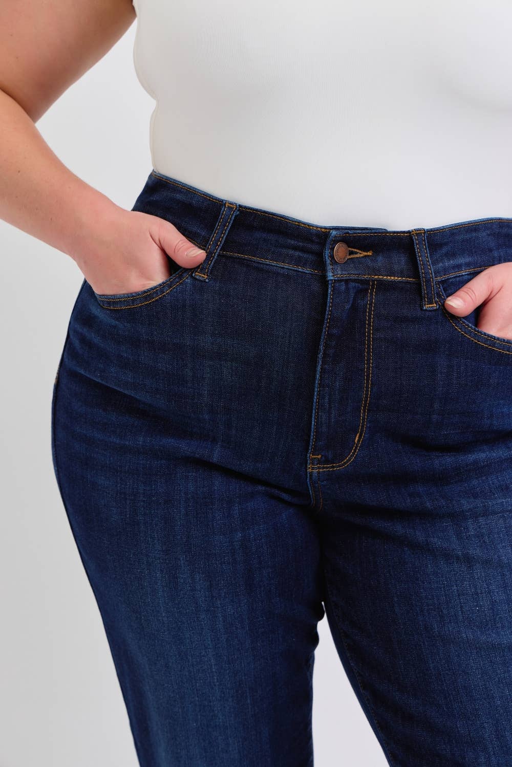 Dark Judy Blue High Waisted Straight
