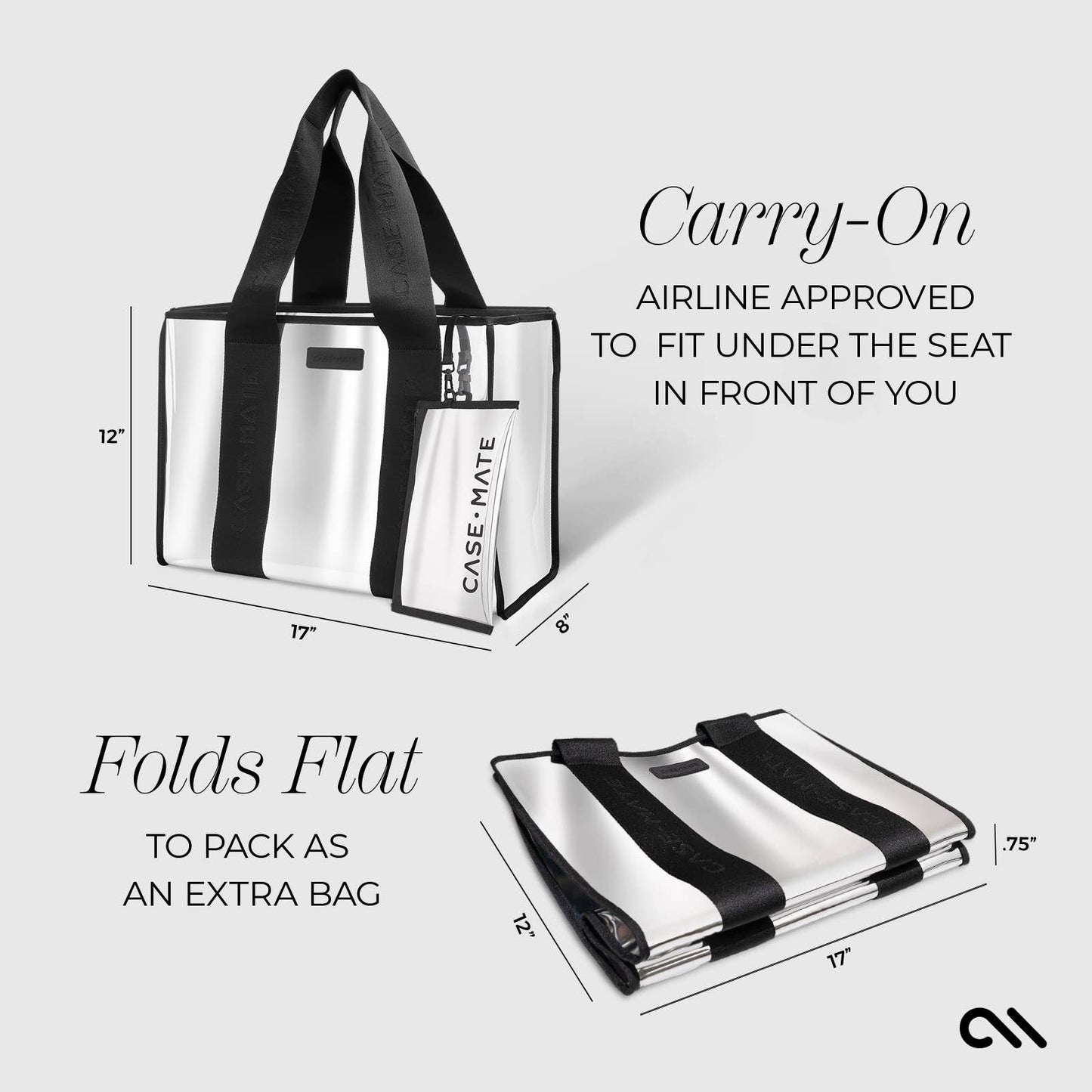 Case-Mate Silver Chrome Jelly Tote Bag