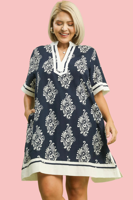 Navy Swirling Skies Dress