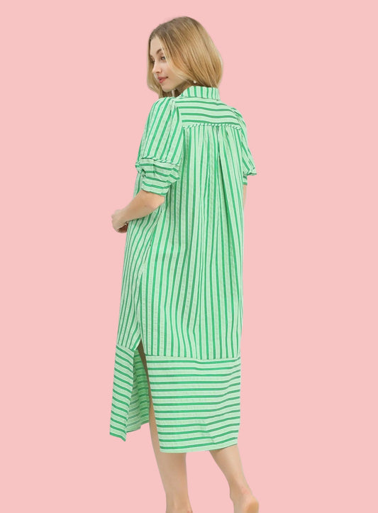 Lucky Green Stripe Midi