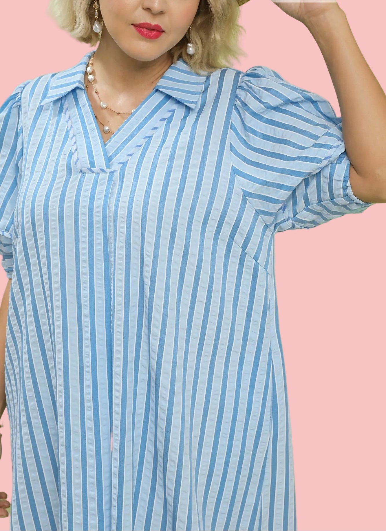 Charming Blue Stripe Midi