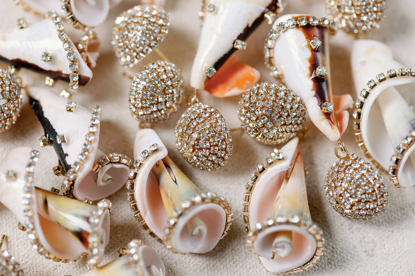 Rhinestone Wrapped Striped Shells