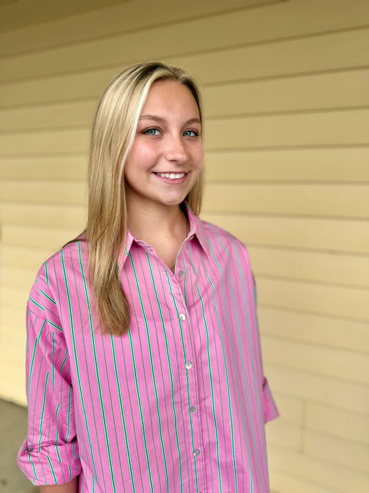 Strawberry Lime Stripe L/S Shirt