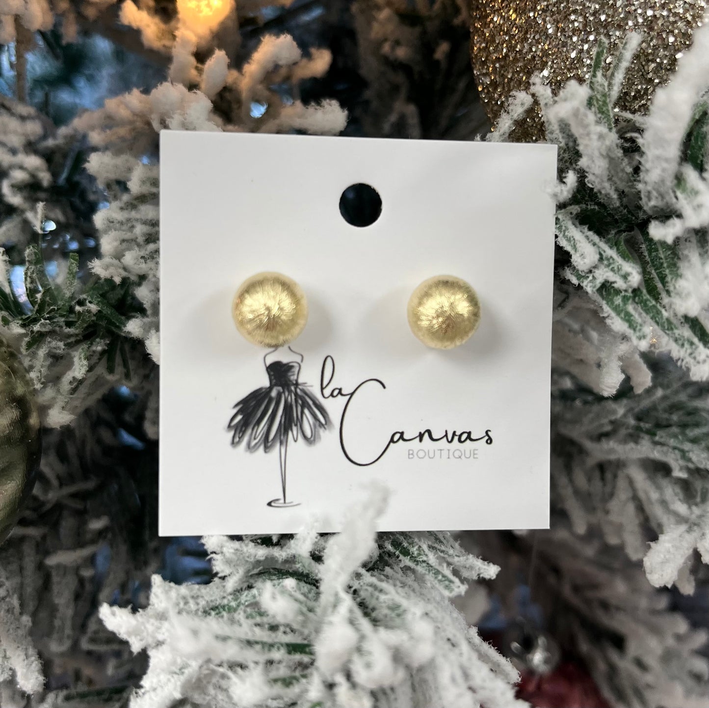 Gold Ball Shimmering Studs