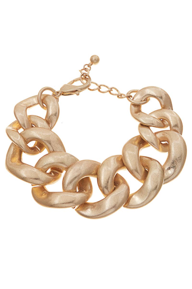 Gold Irregular Shaped Linked Bracelet