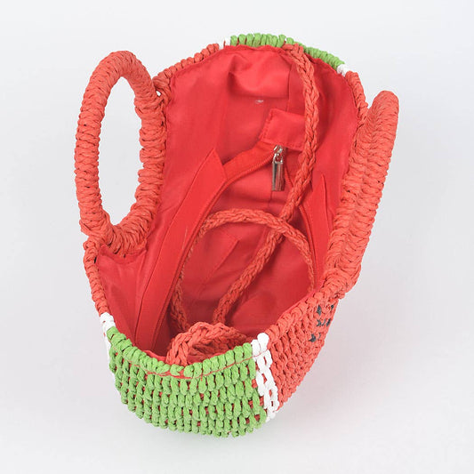 Faux Straw Watermelon Bag