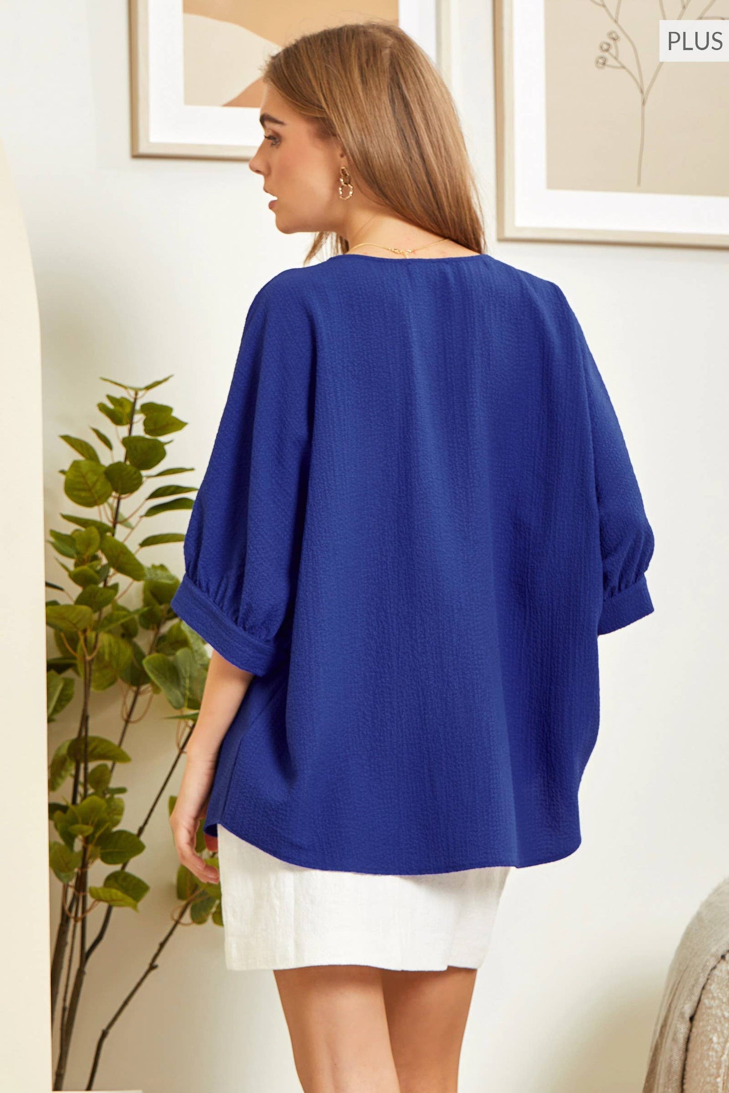 Navy Solid Color Top