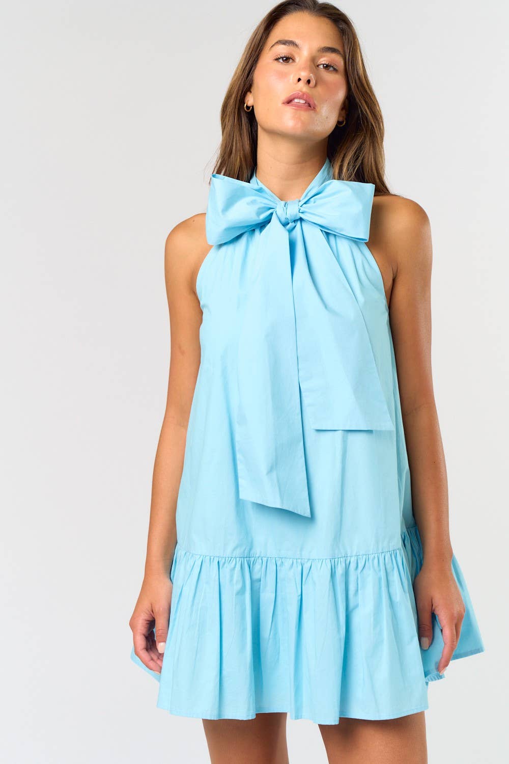 Bow High Neck Dress