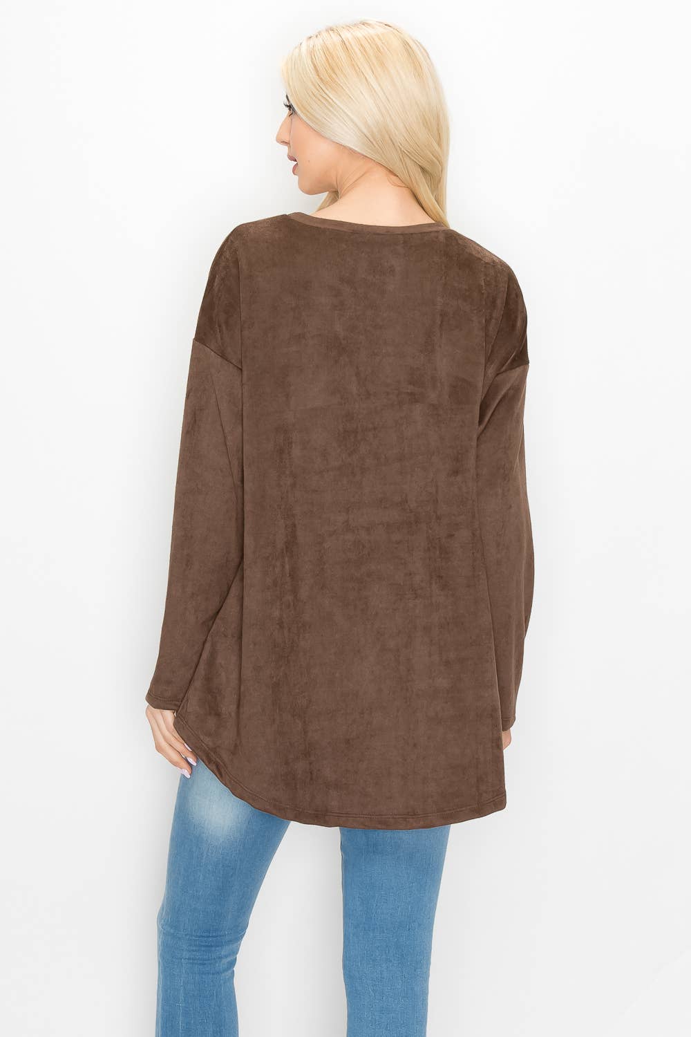Burnt Umber Stretch Suede Top