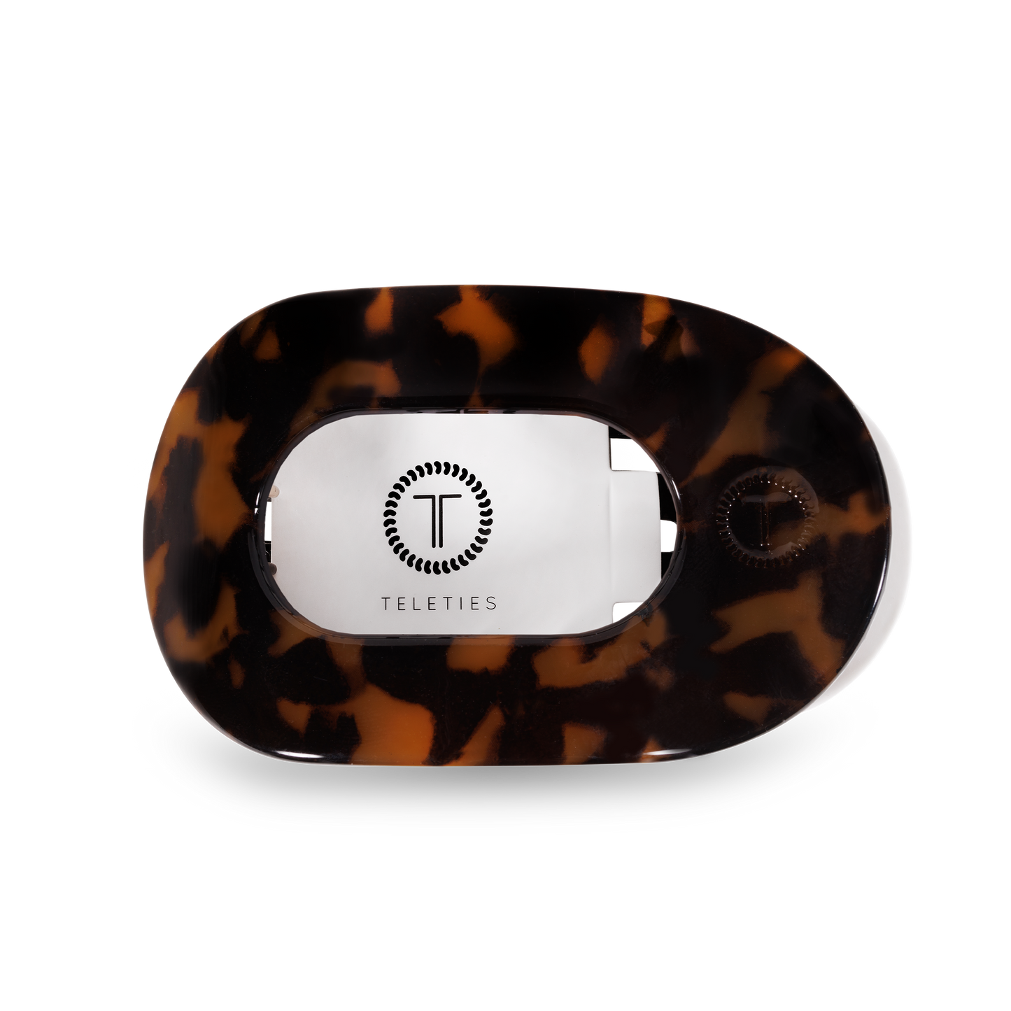 Tortoise Round Flat Hair Clip - Medium