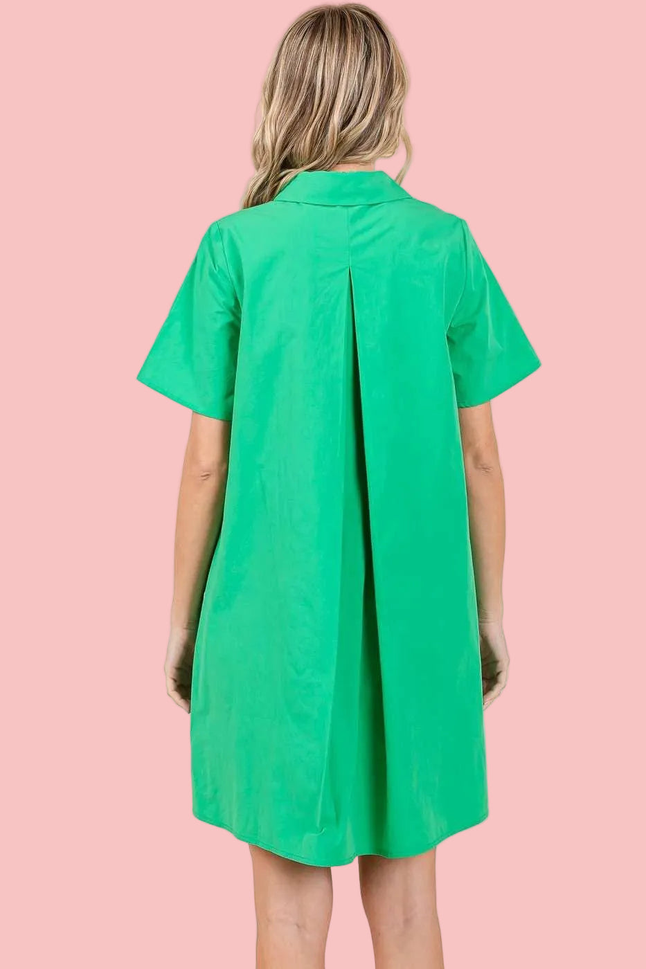 Savannah Green Poplin Dress