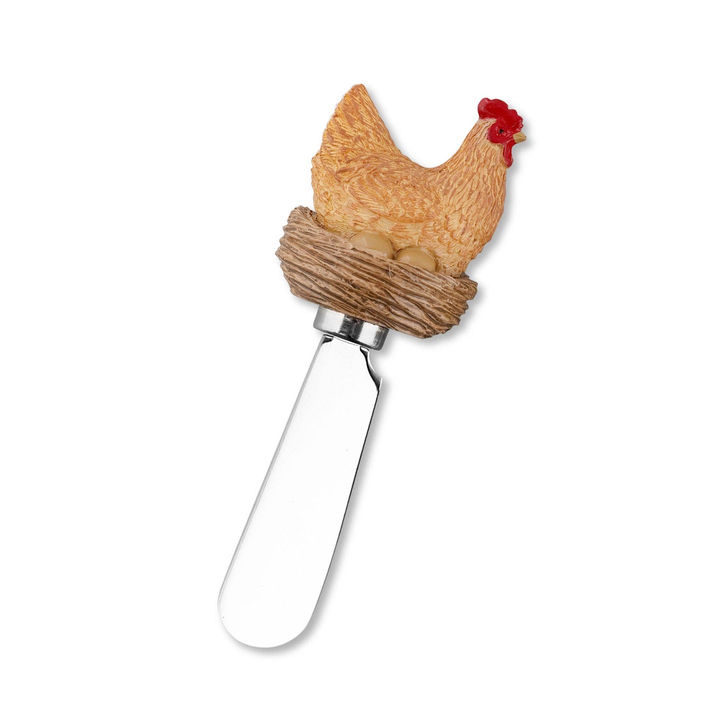 Hen Polyresin Cheese Spreader