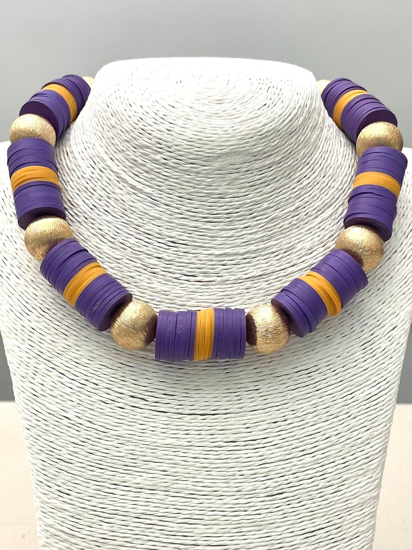 Purple/Gold Game Day Necklace