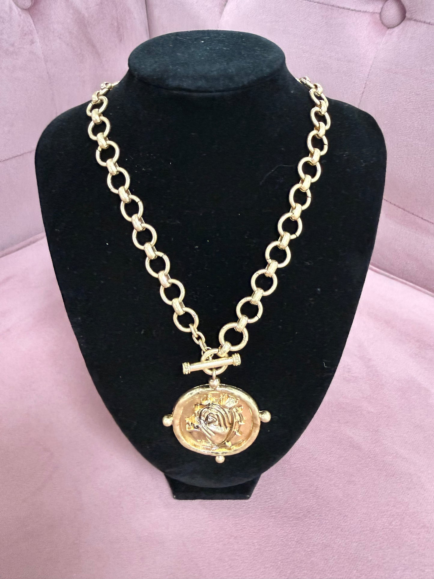 Bulldog Vintage Coin Necklace