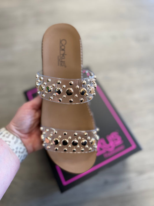 Yes Please Gold Studded Wedge