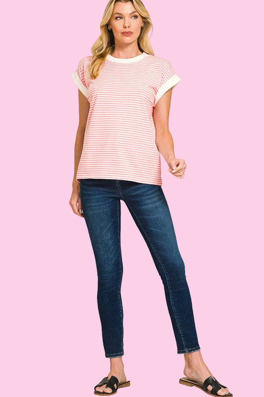 Pink Candy Stripe Top