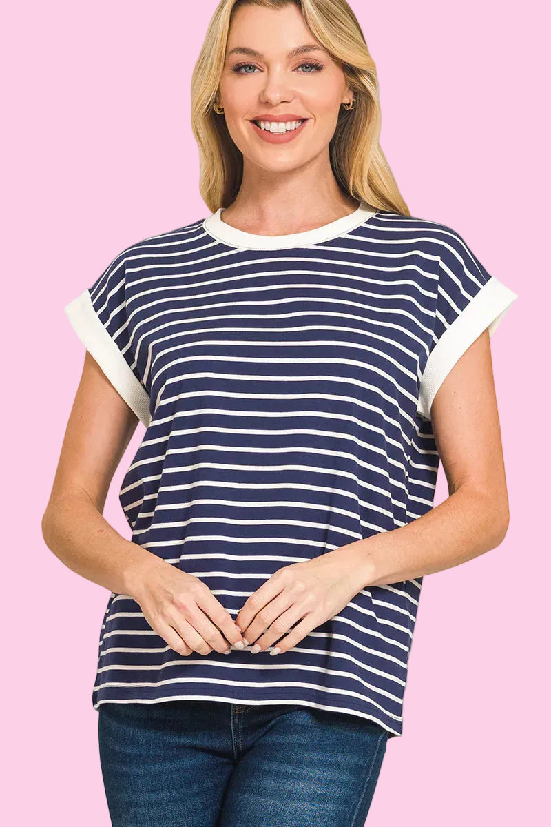 Sailor Navy Striped Top