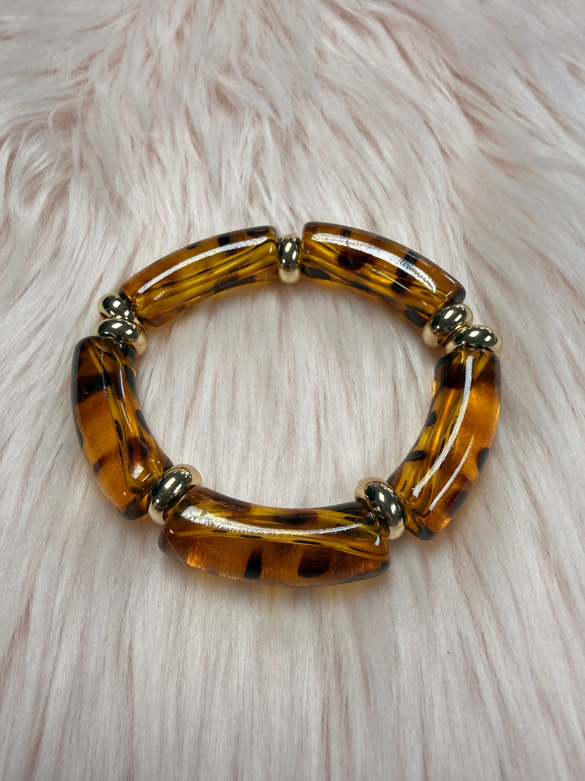 Golden Leopard Stretch Bracelet