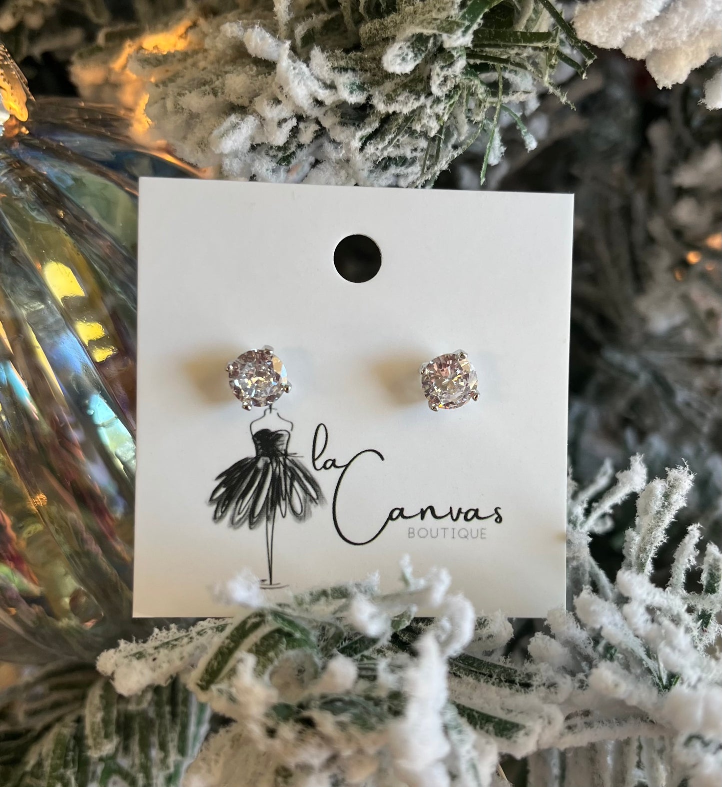 Sterling Silver Diamond Studs