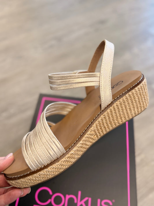 What about Now Strappy Gold Sandle