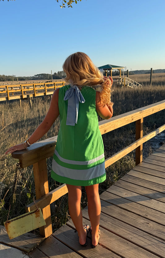 Sweet Grass Bow Mini Dress