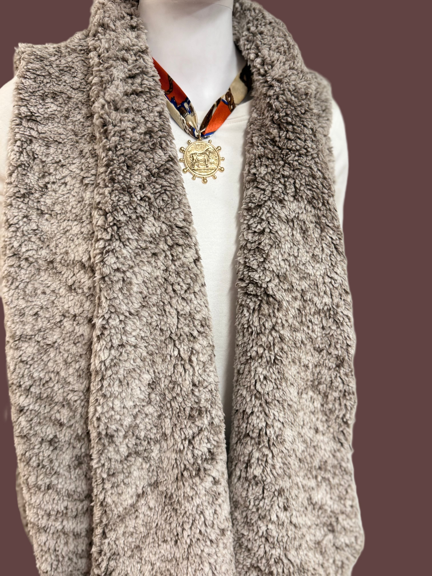 Cloud 9 Cozy Vest- Brown