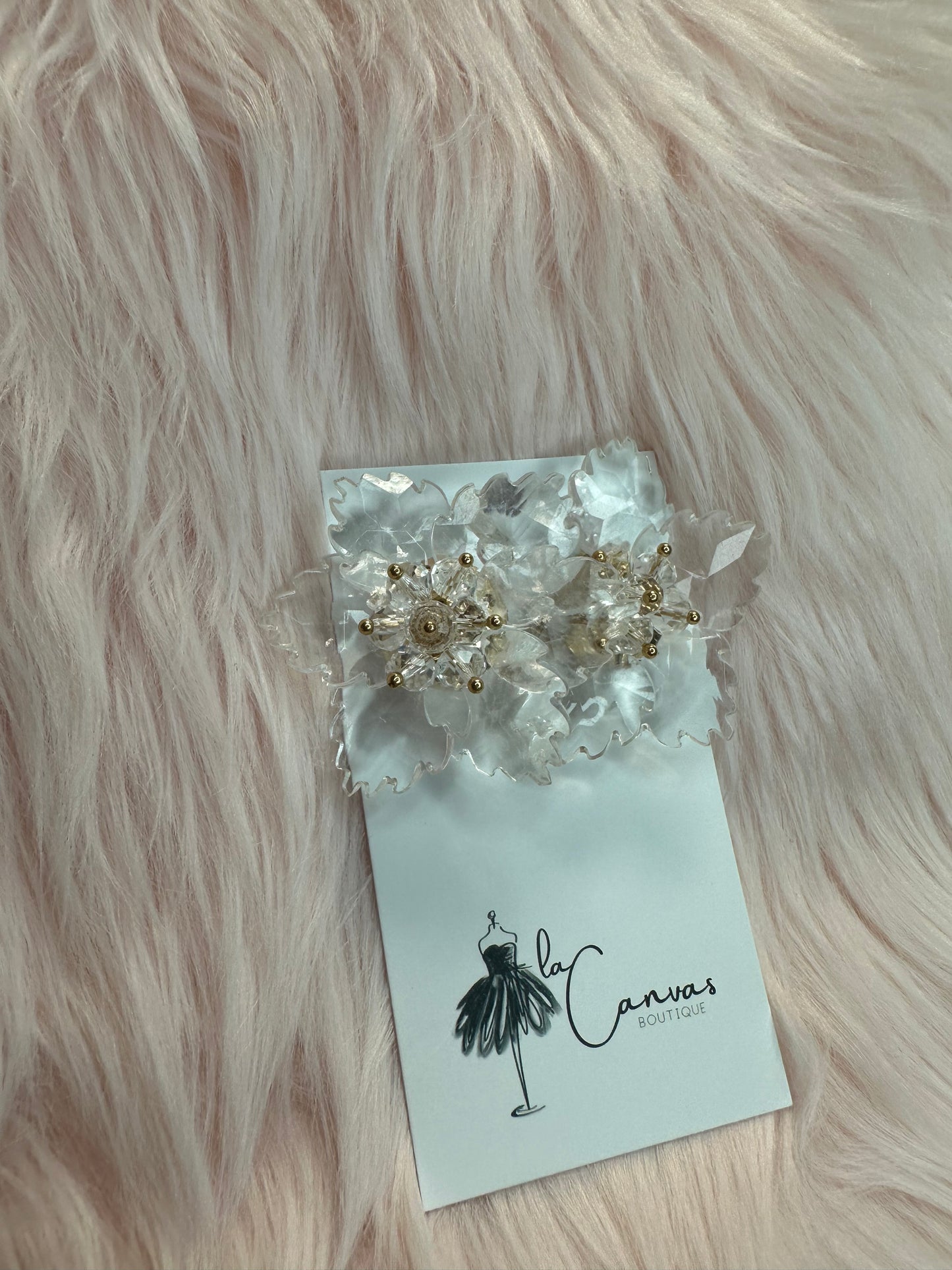 Clear Acrylic Flower Earring