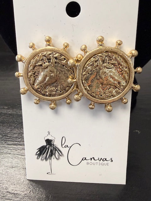 Horse Coin Earring
