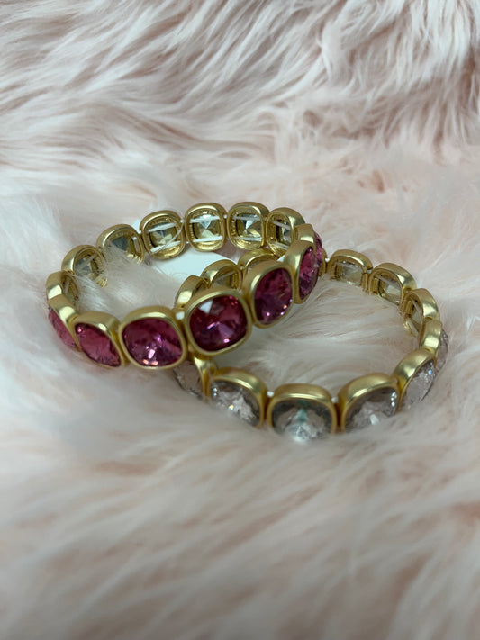 Clear Crystal and Gold Bracelet