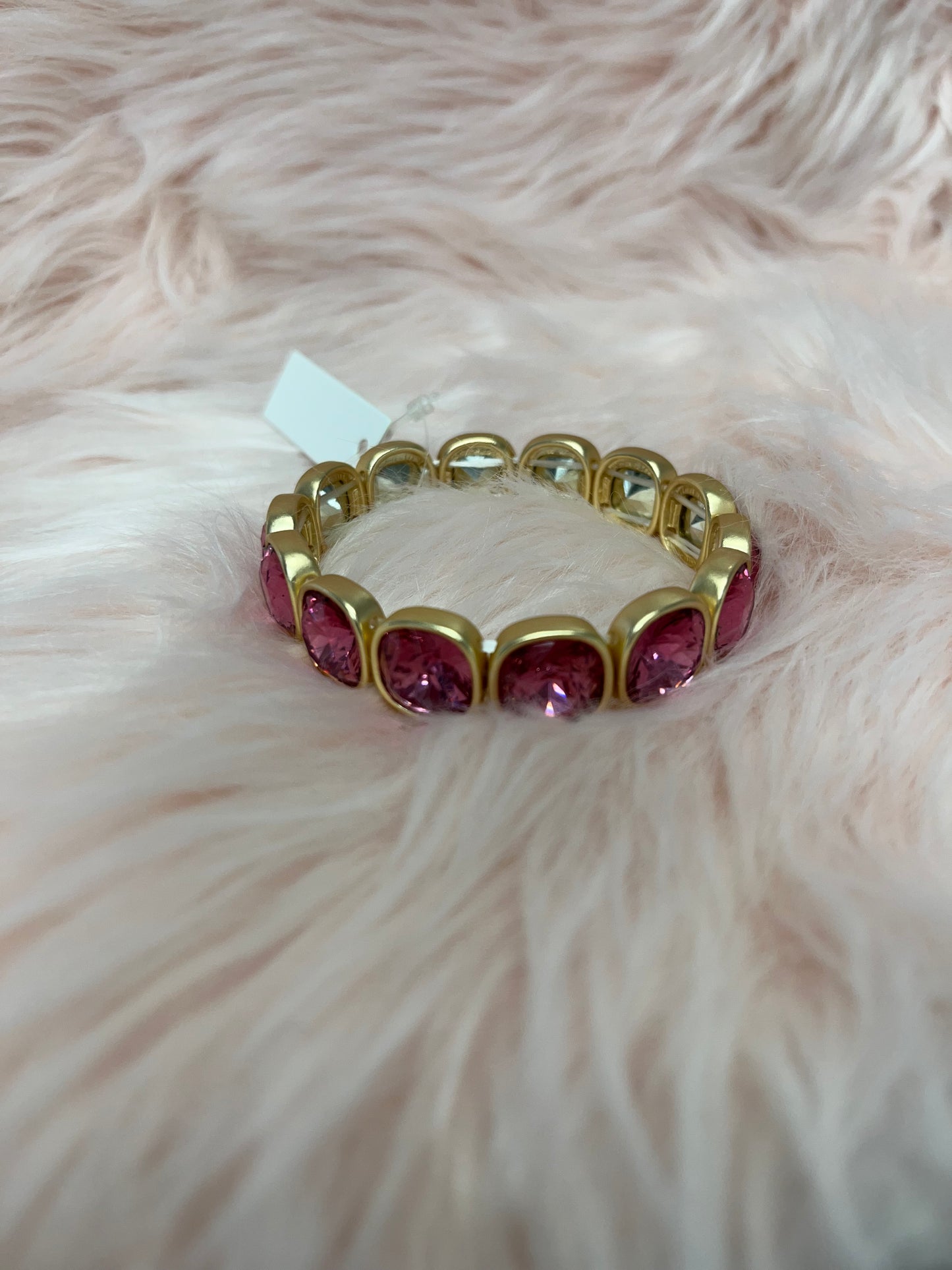 Pink Crystal and Gold Bracelet