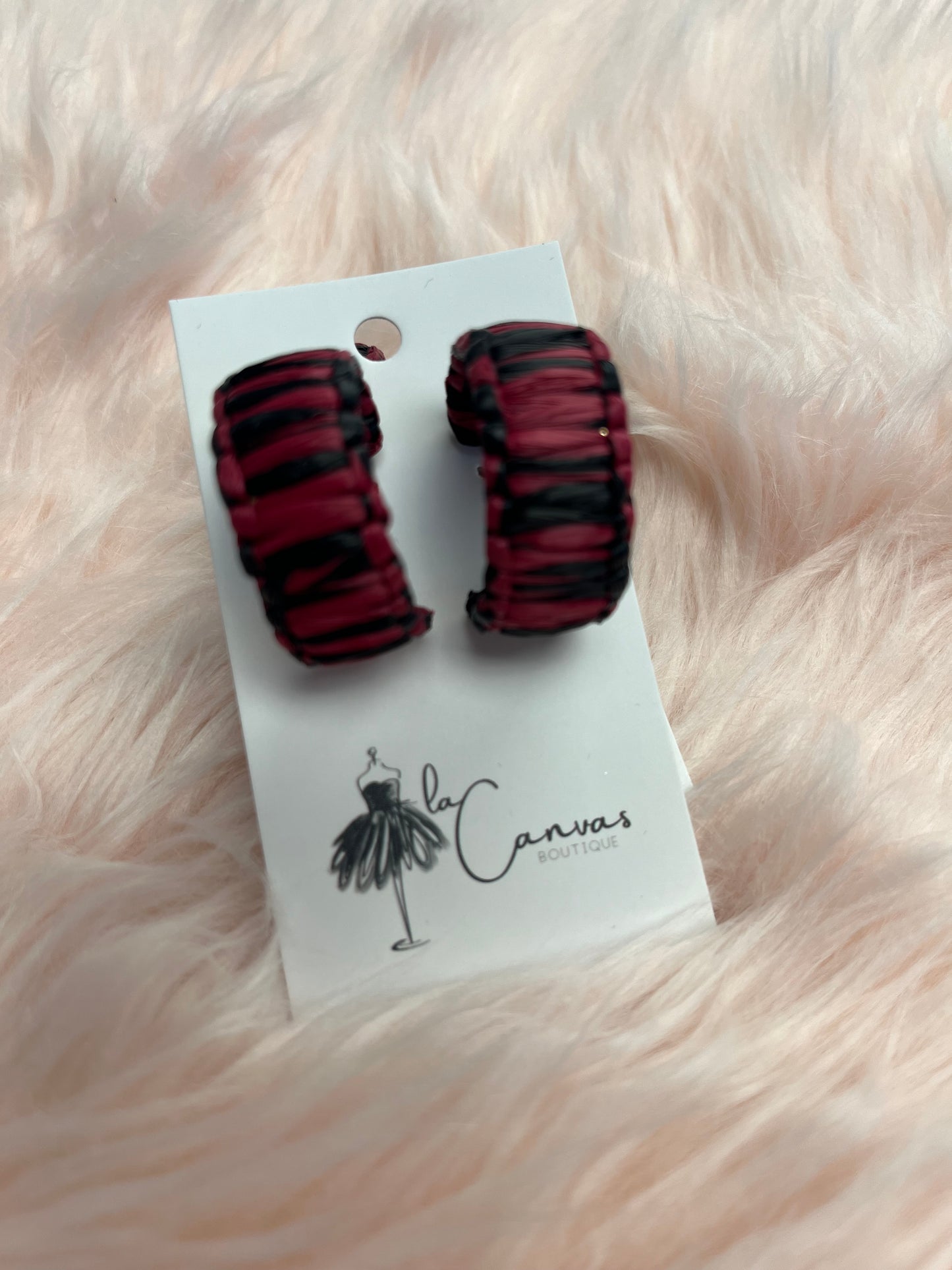 Black & Garnet Hoops
