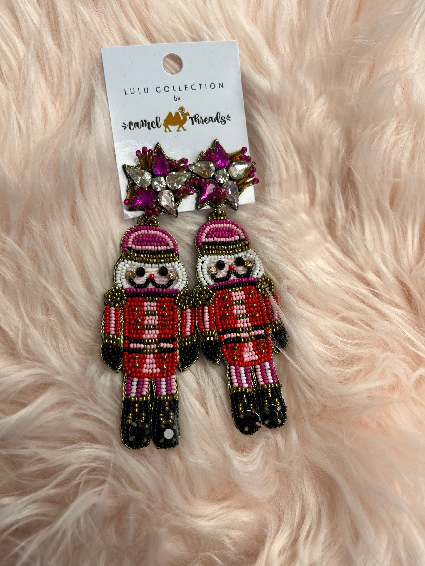 Drummer Boy Pink& Red Earrings