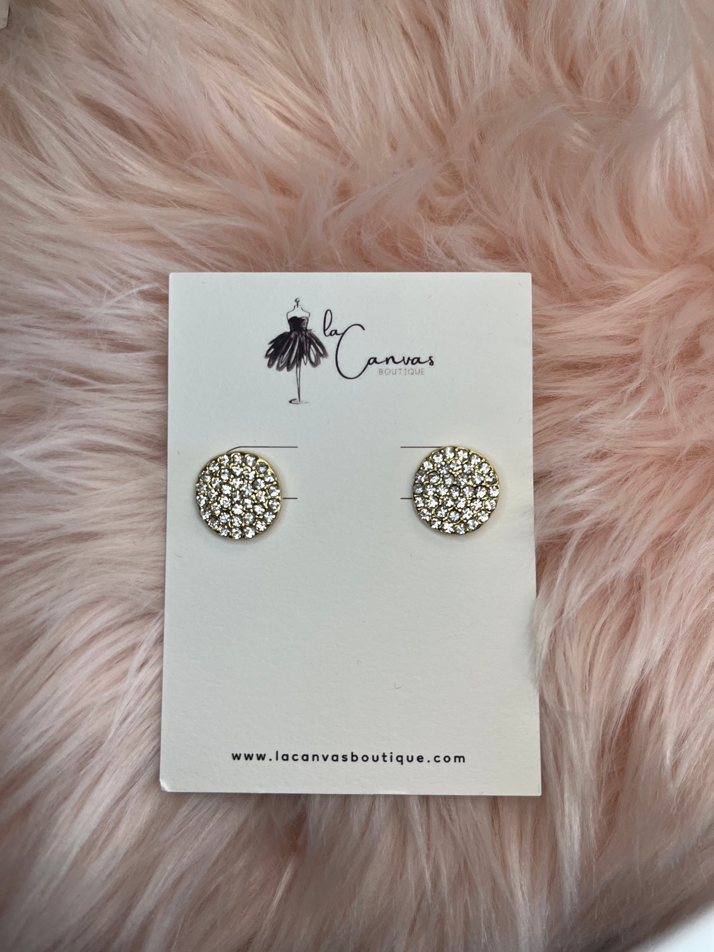 Diamond & Gold Circle Stud