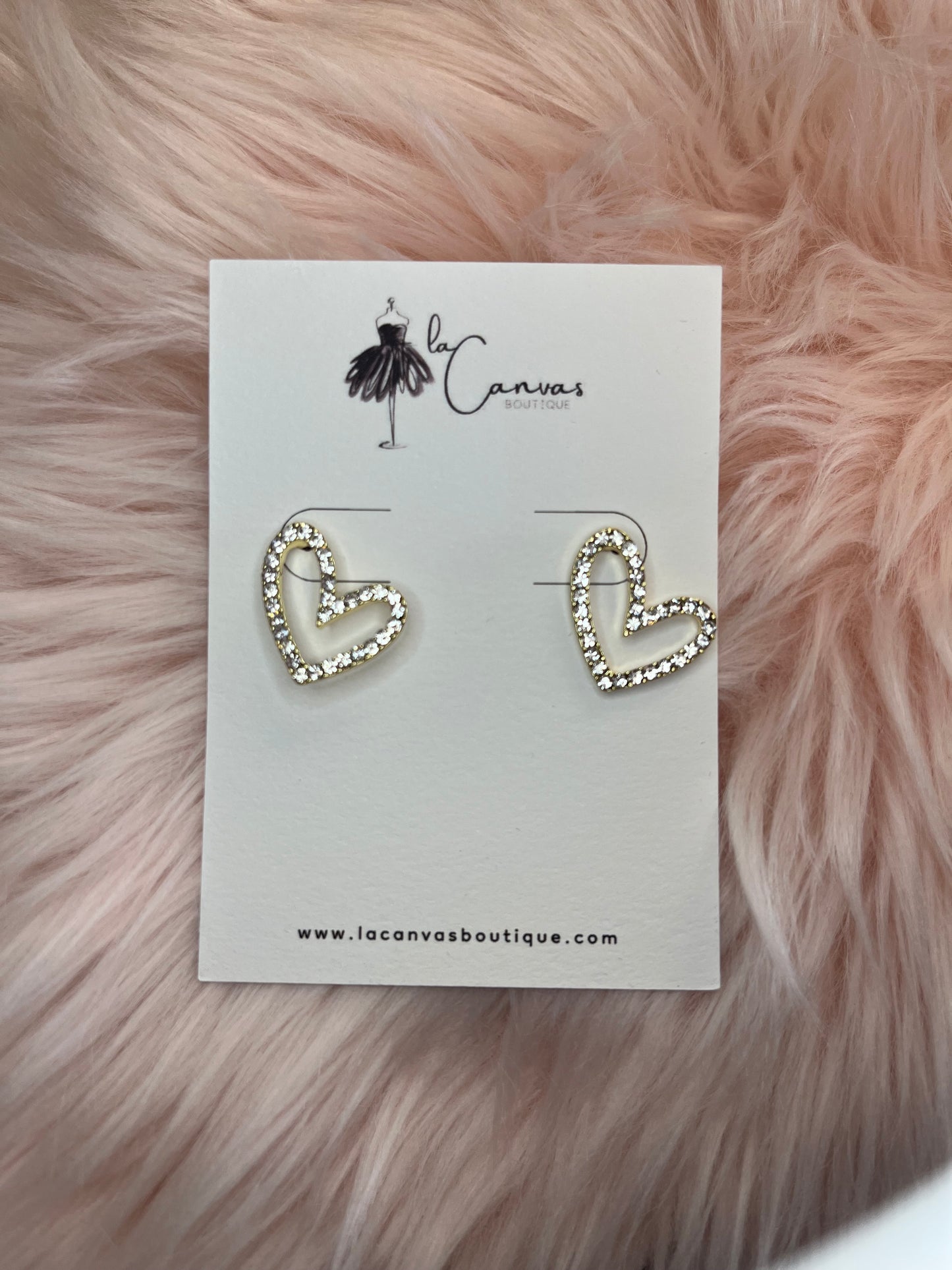 Diamond & Gold Open Heart Stud