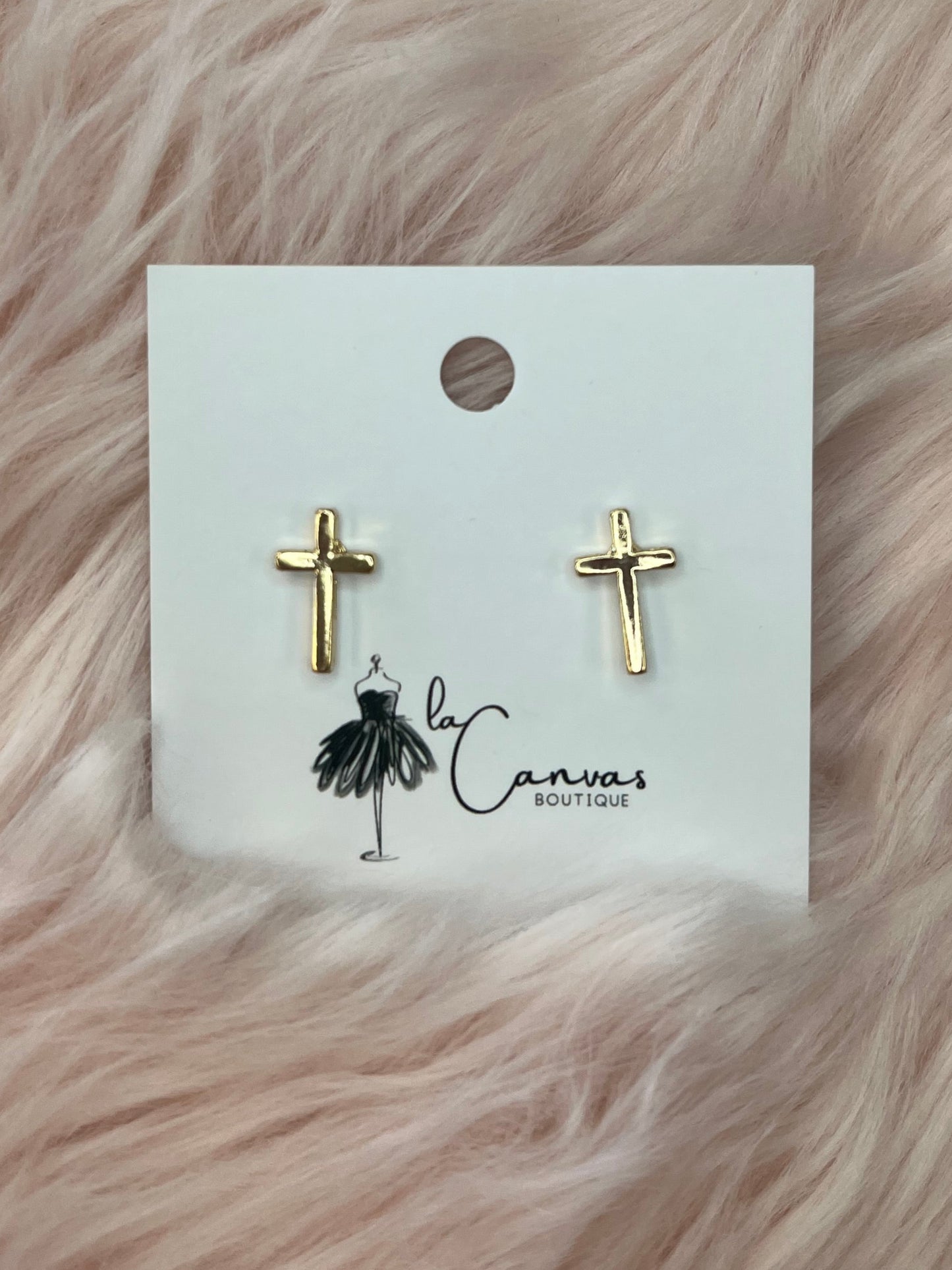 Gold Cross Studs