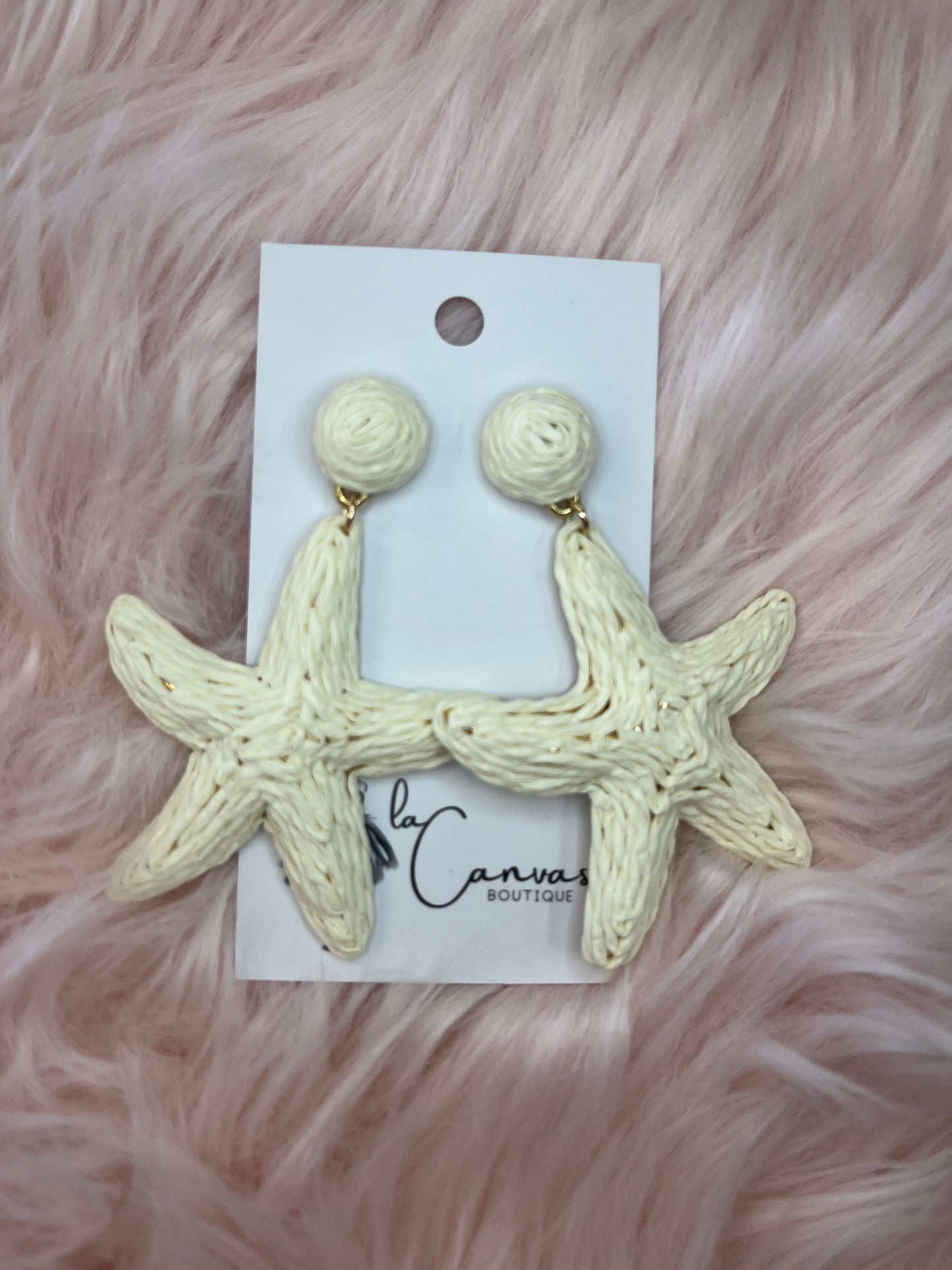 Raffia Starfish Earrings