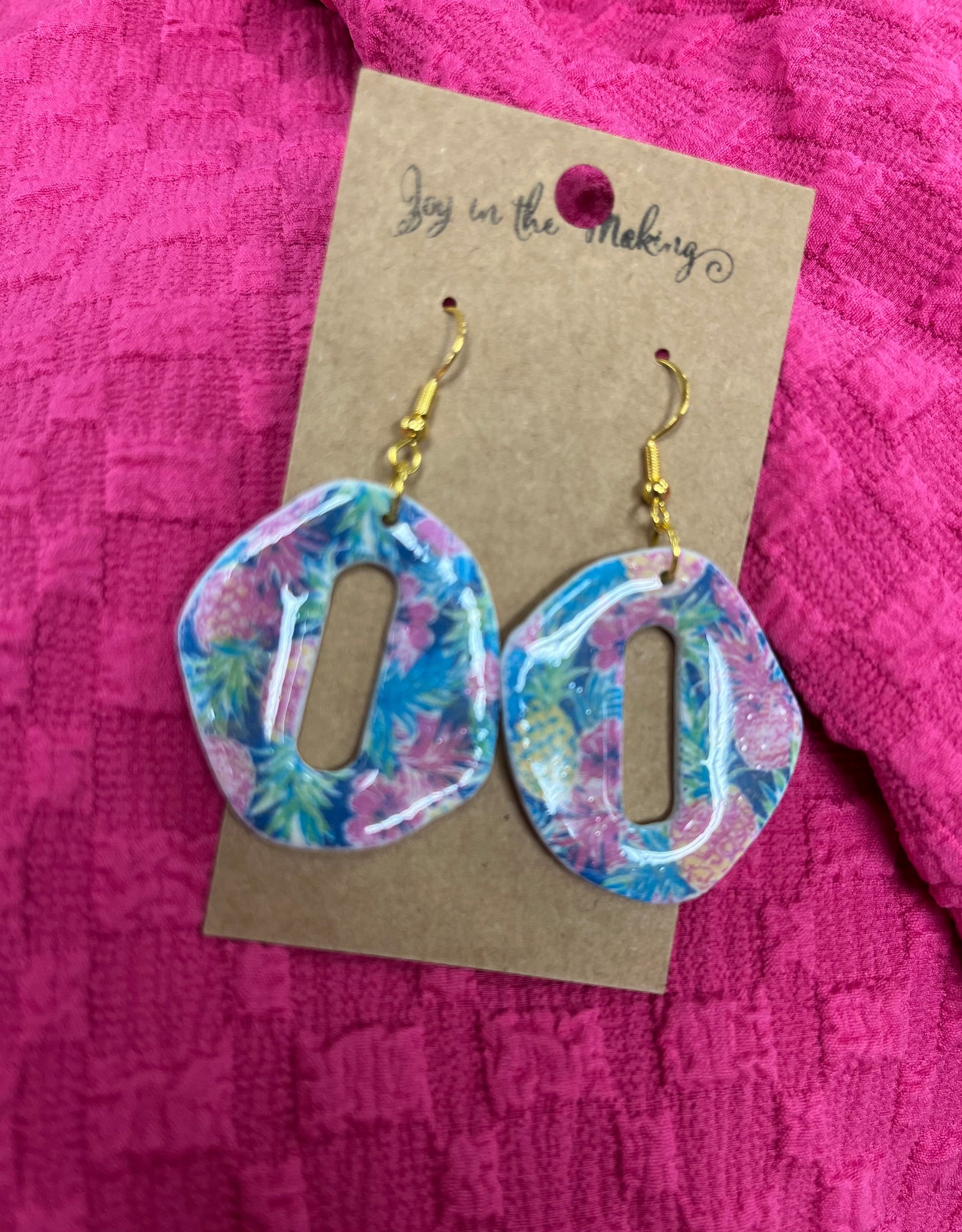 Colorful Pineapple Print Earrings