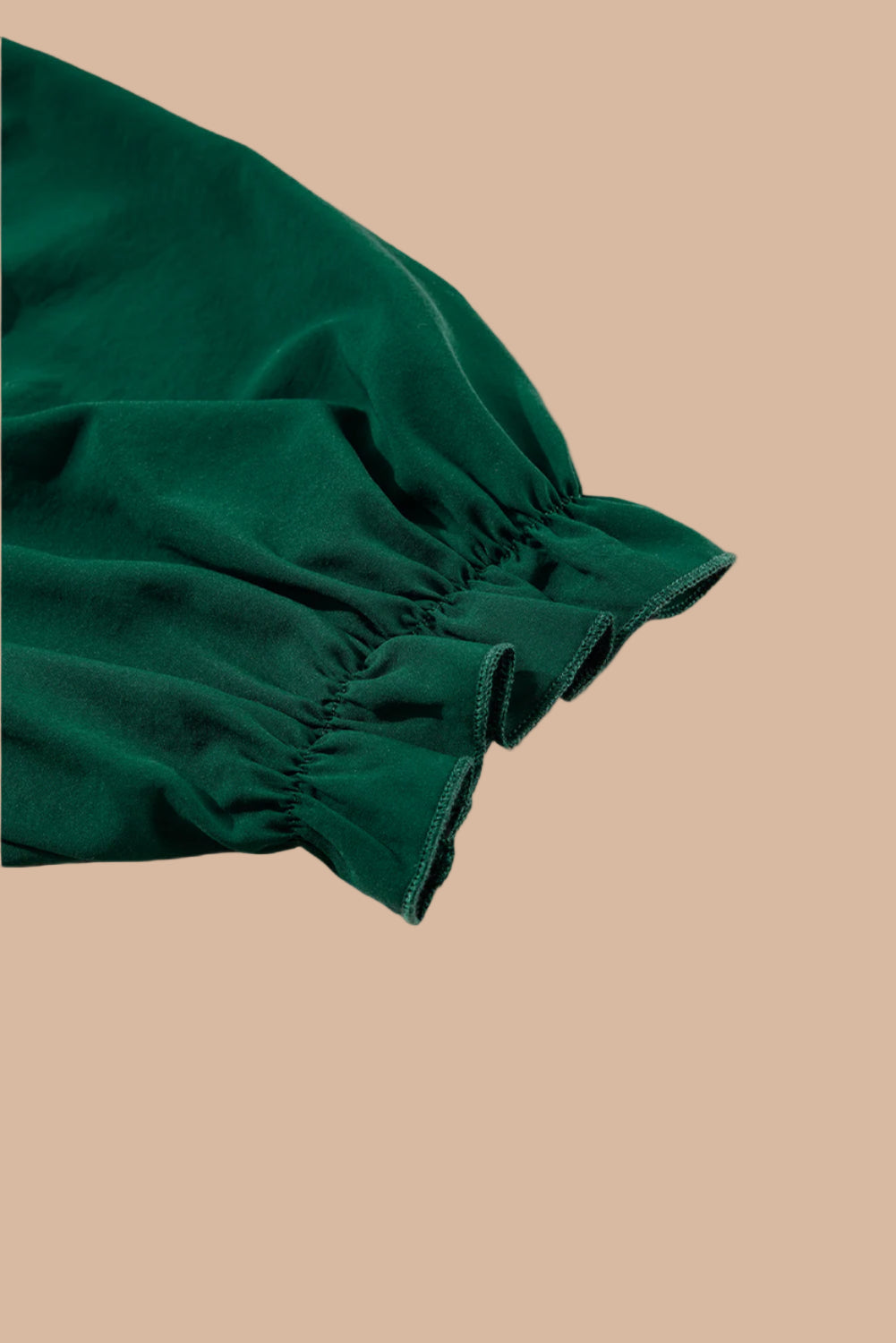 Dark Green Puff Sleeve Top